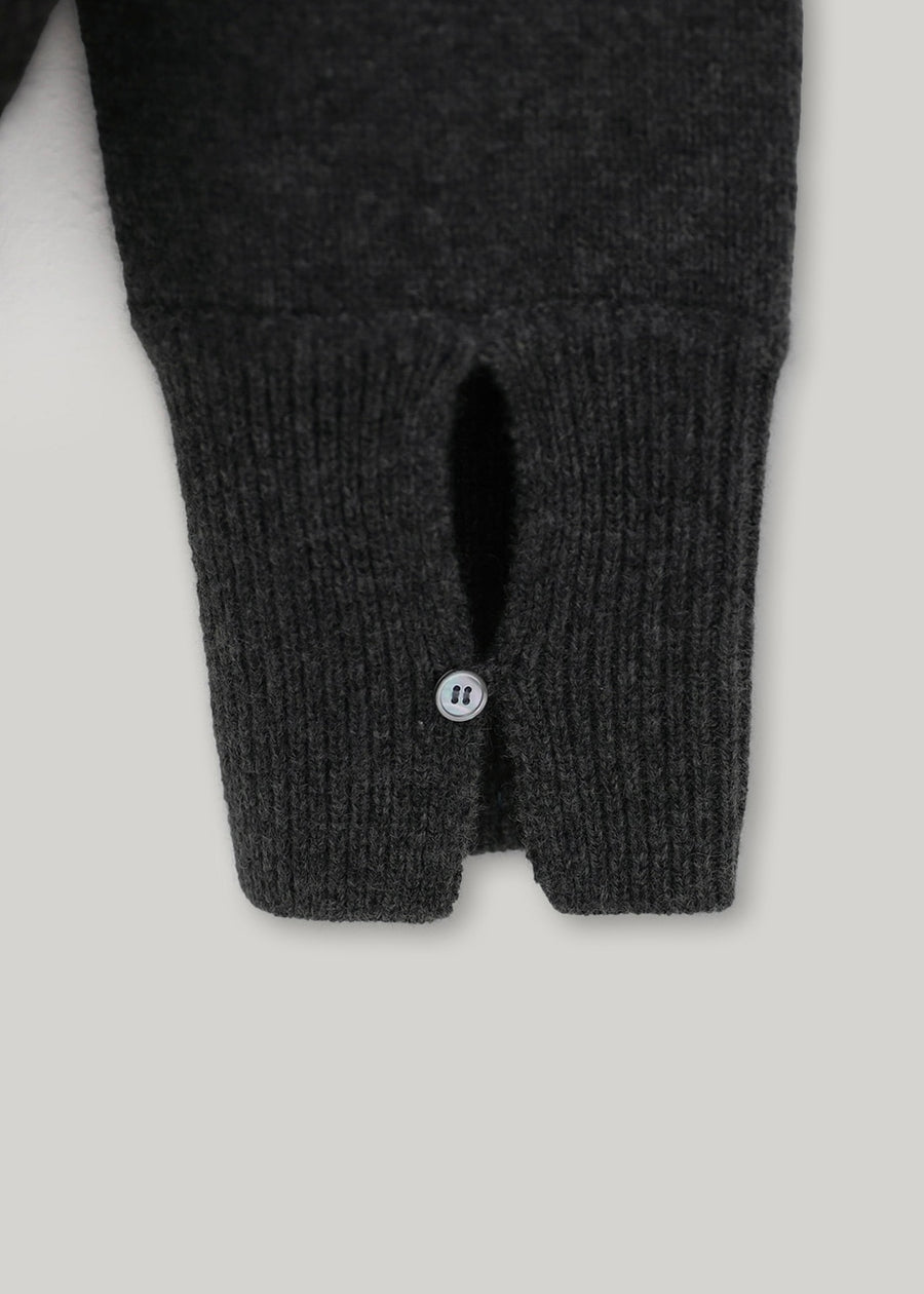 ELBORN | Becky Cashmere 100% High-neck Sweater (Charcoal)