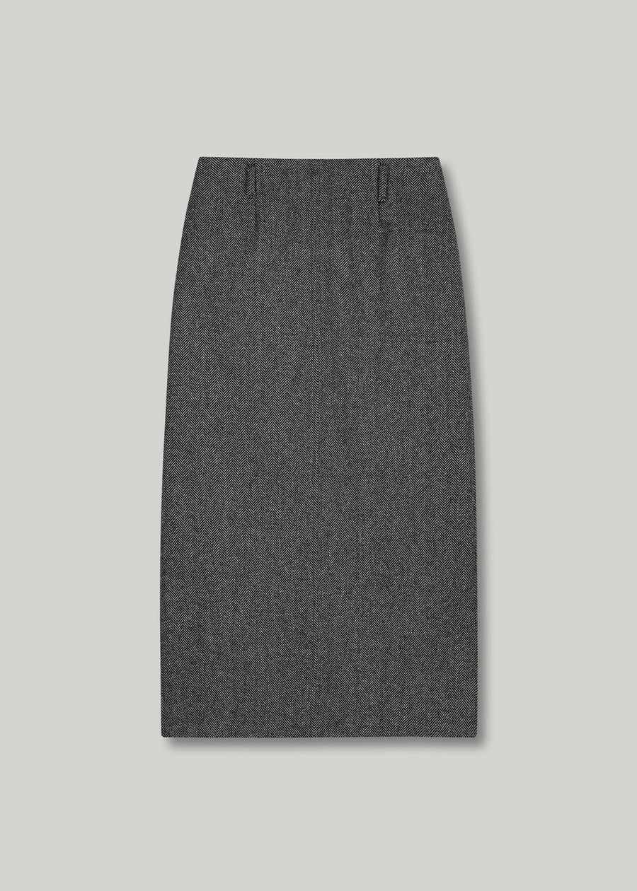 ELBORN | Bellissa Wool Long Skirt (Black)