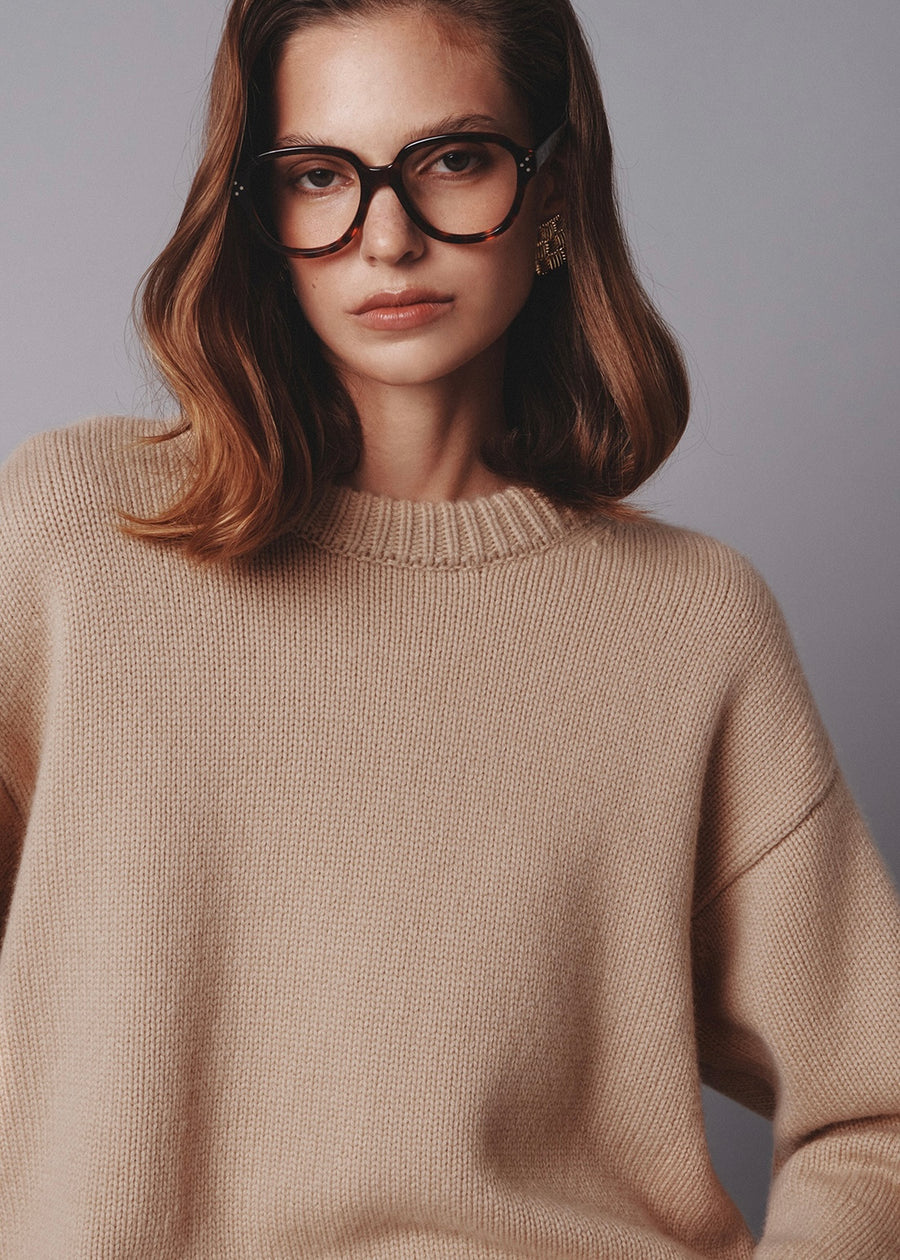 Elborn | May Cashmere Sweater (Beige) Expected ship to 10/31/2025