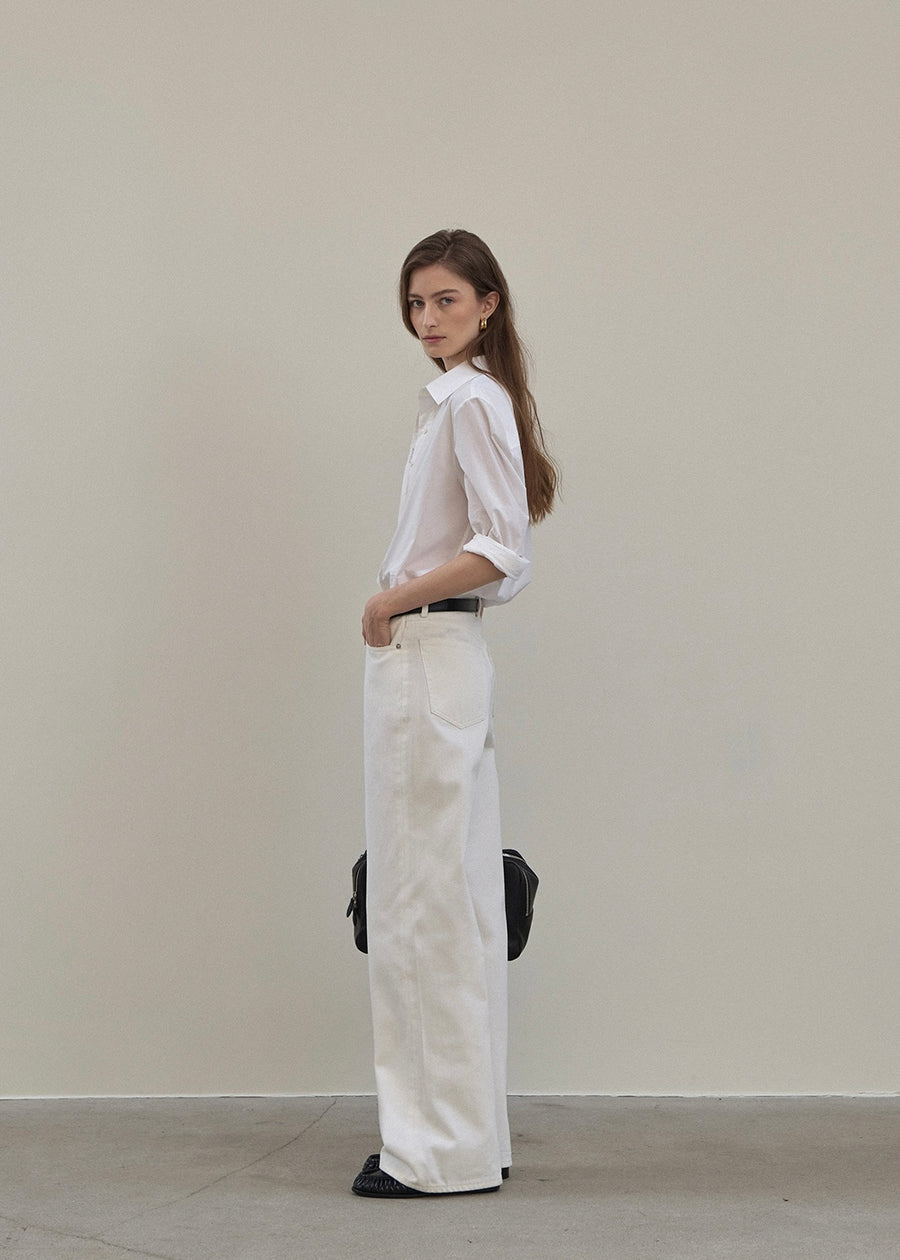 [2nd] ELBORN | Apollo Wide Denim Pants (White) Expected ship to 05/16/2025)