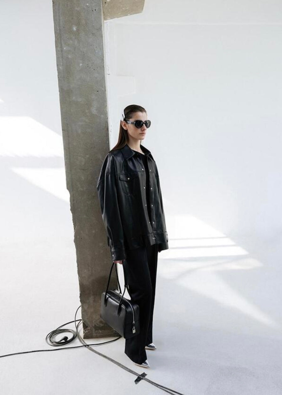 LEHA | Antoine Paneled Vegiterian Leather Jacket (Black)