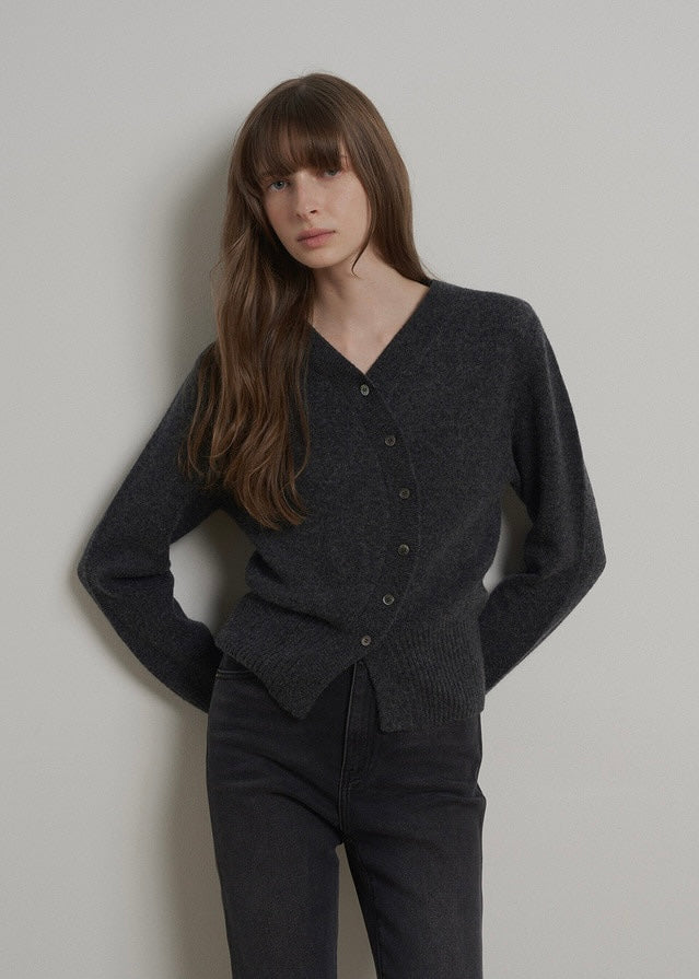 ELBORN | Mia Unbalanced Cardigan (Charcoal)