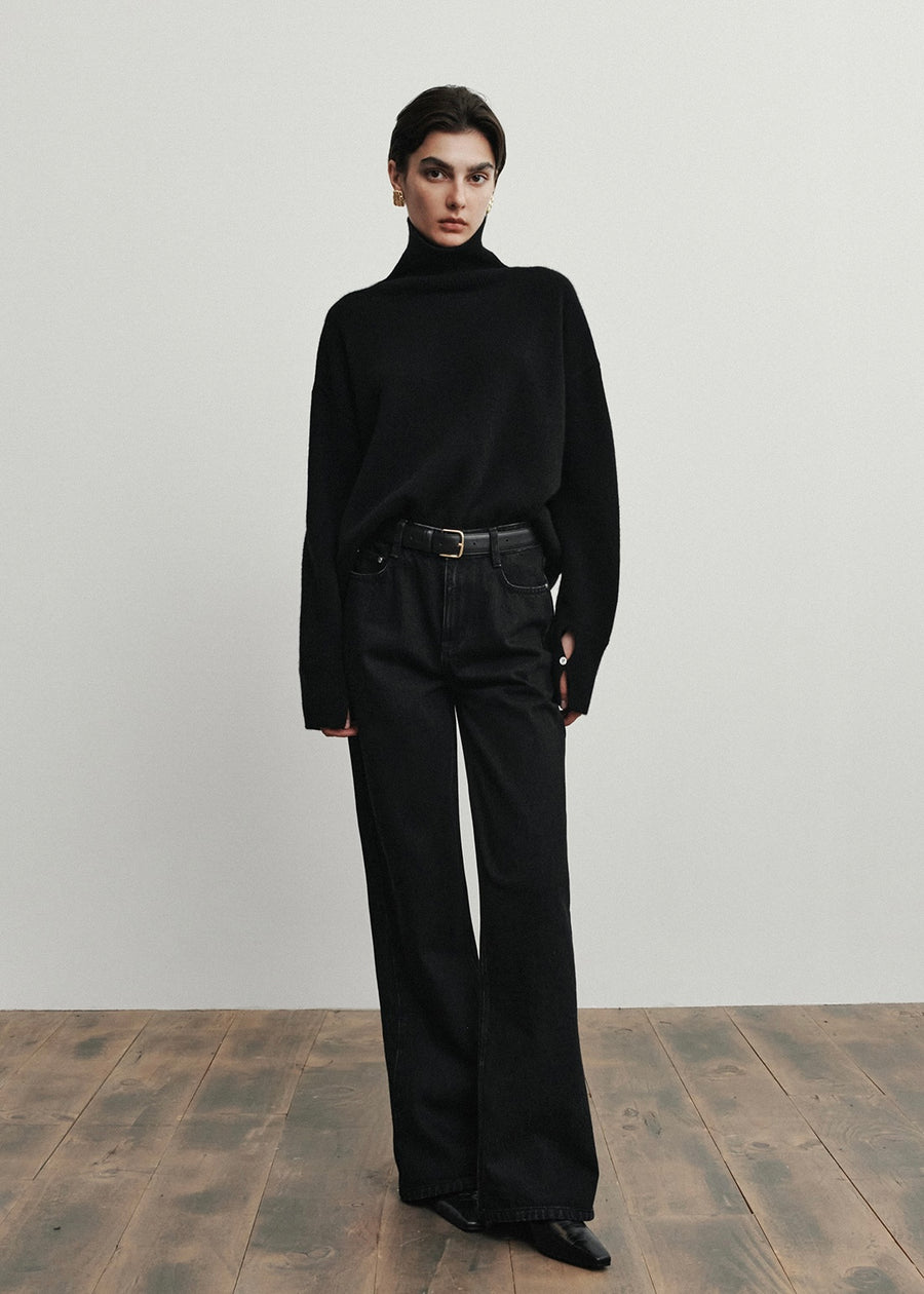 2ND-ELBORN | Apollo Wide Denim Pants (Black) Expected ship to 12/12/2025