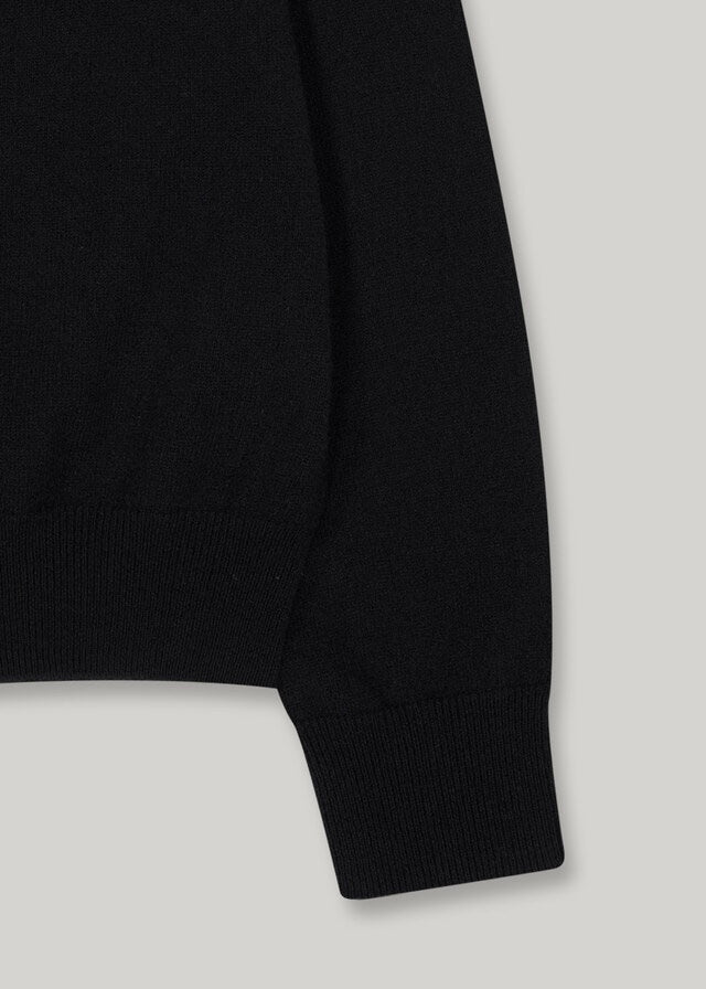 Elborn | Tiana V-neck Knit Top (Black)