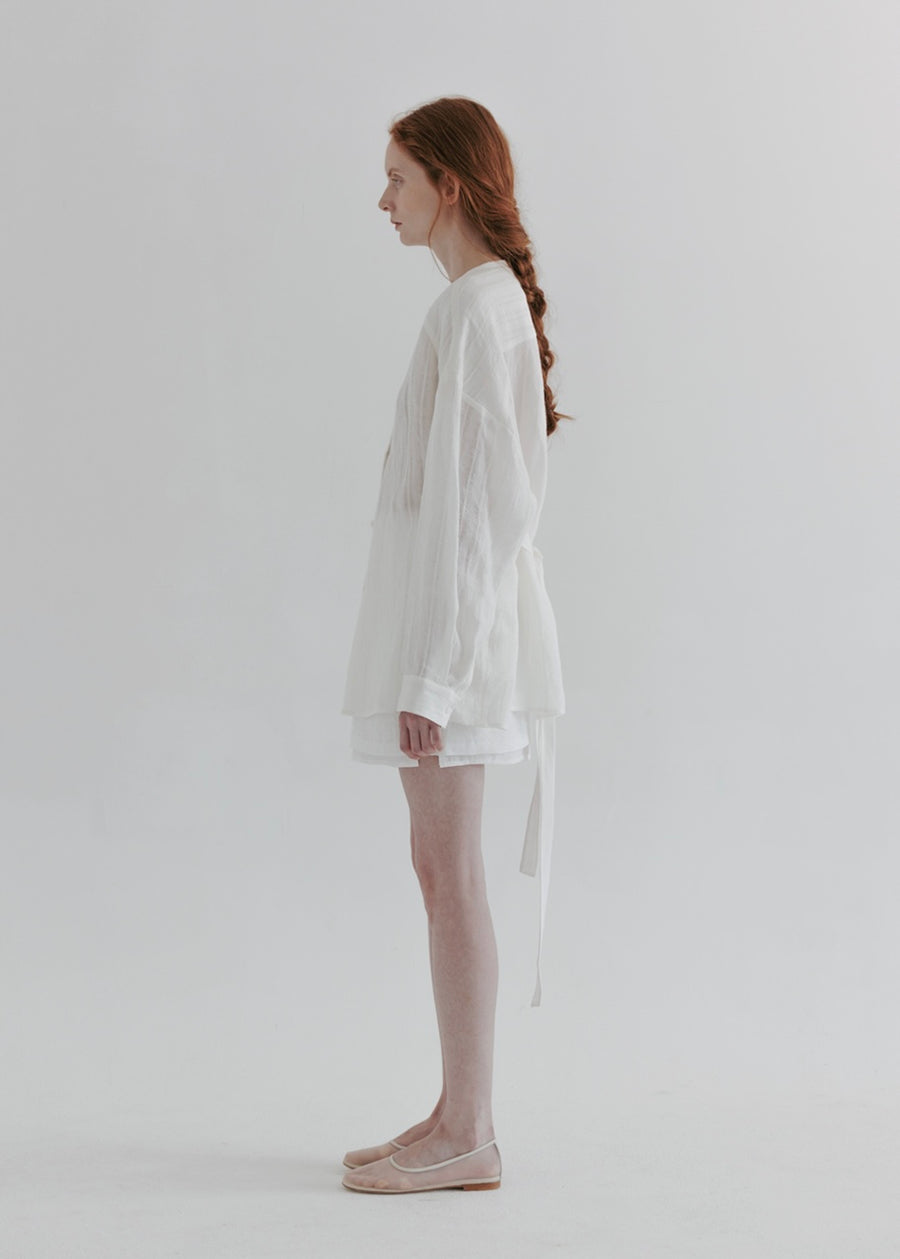 MOIA | Linen Round Shirt (White)