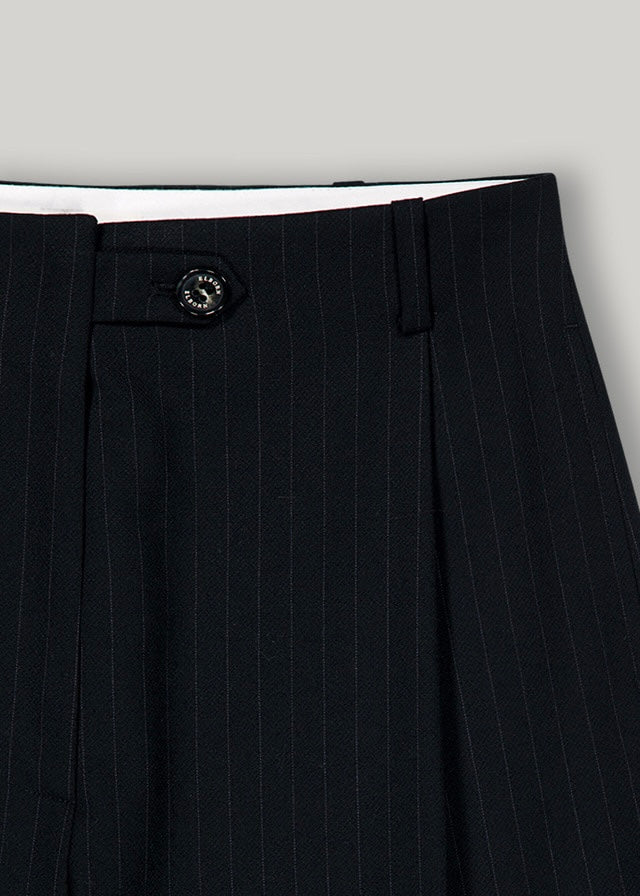 ELBORN | Tess Wool Slacks (Navy Stripe)