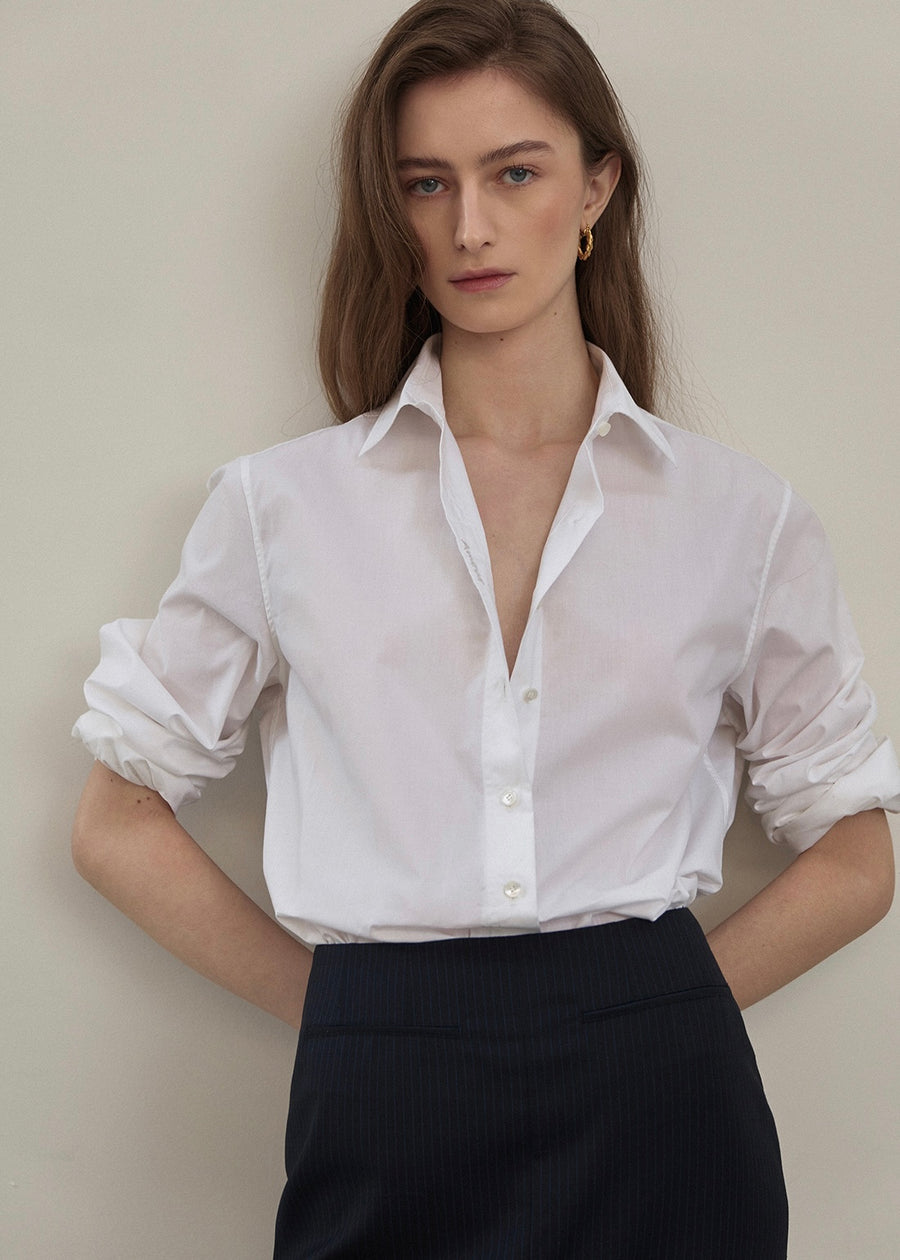 Elborn | Henri Cotton Silk Shirt (White)