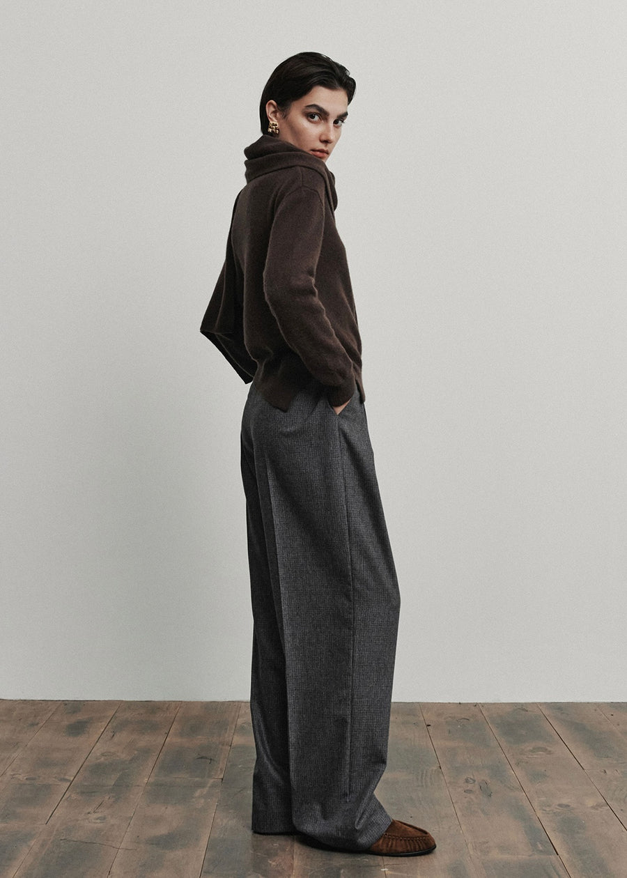 ELBORN | Aube Muffler Wool Knit Set-up (Brown)