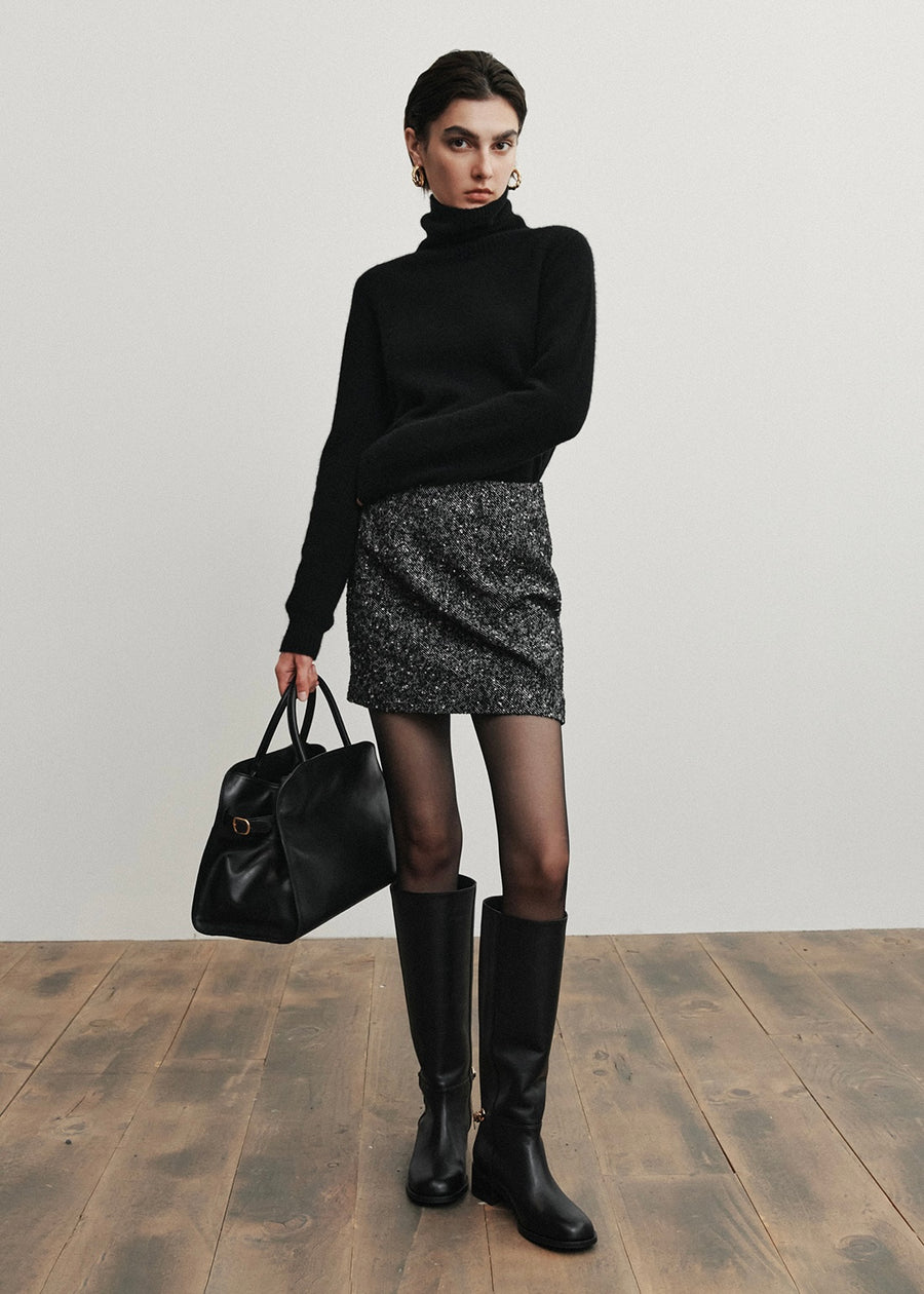 ELBORN | Itzel Wool Mini Skirt (Black)
