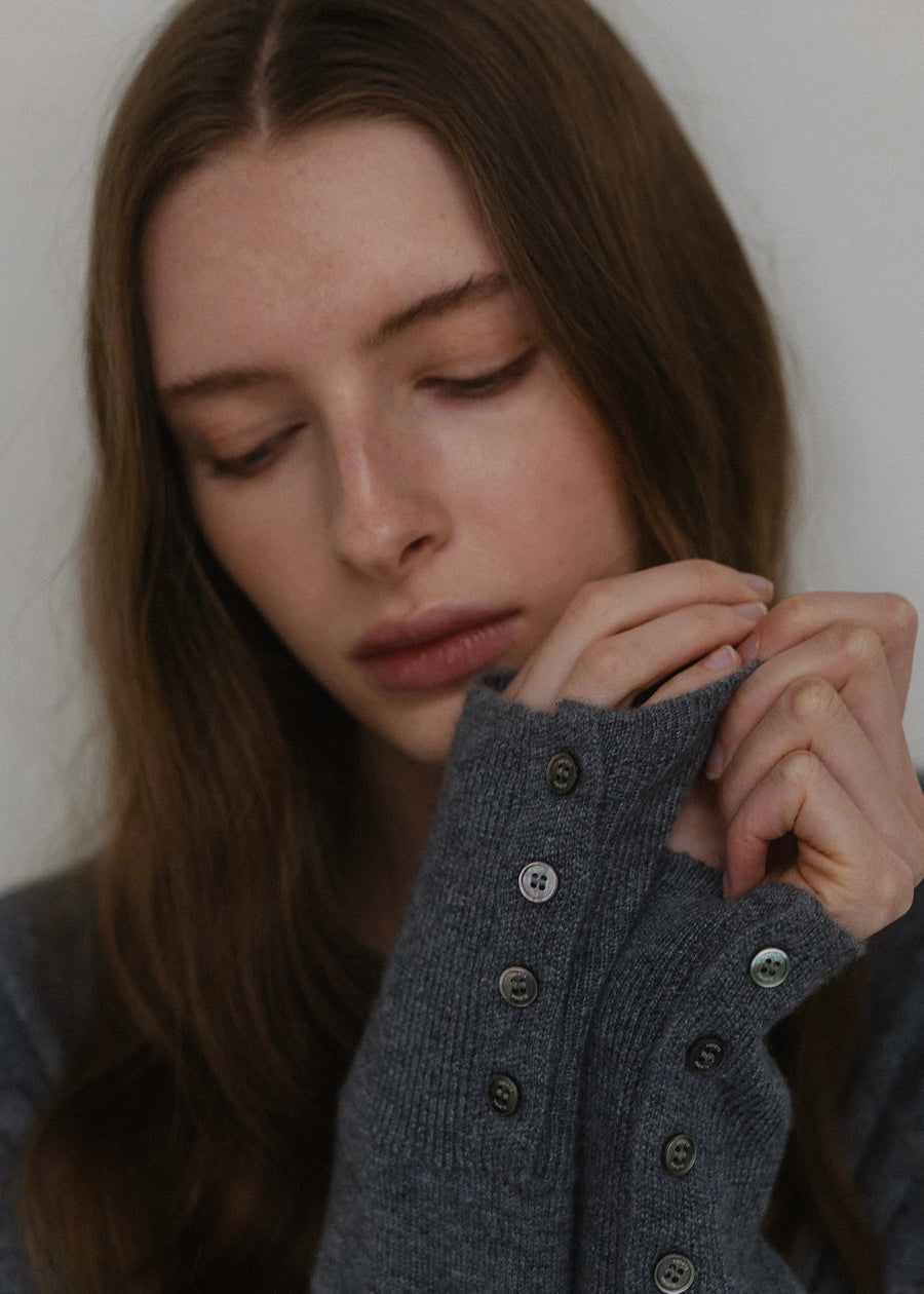 [2ND] ELBORN | Harvey Cashmere Silk Cardigan (Grey)