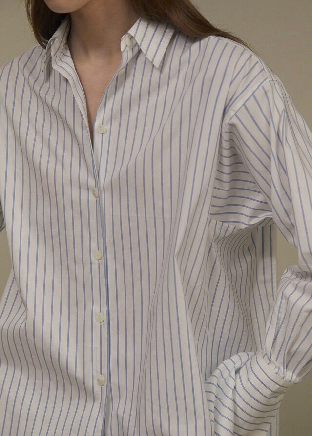[RE-ORDER] ELBORN | Bonnie Cut-out Shirt (Stripe)