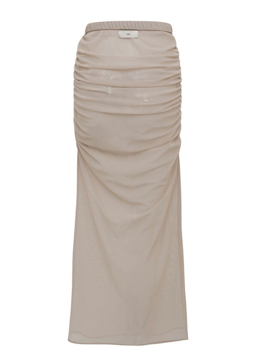 LEHA | Sophia Sheer Mesh Skirt (Porcelain)