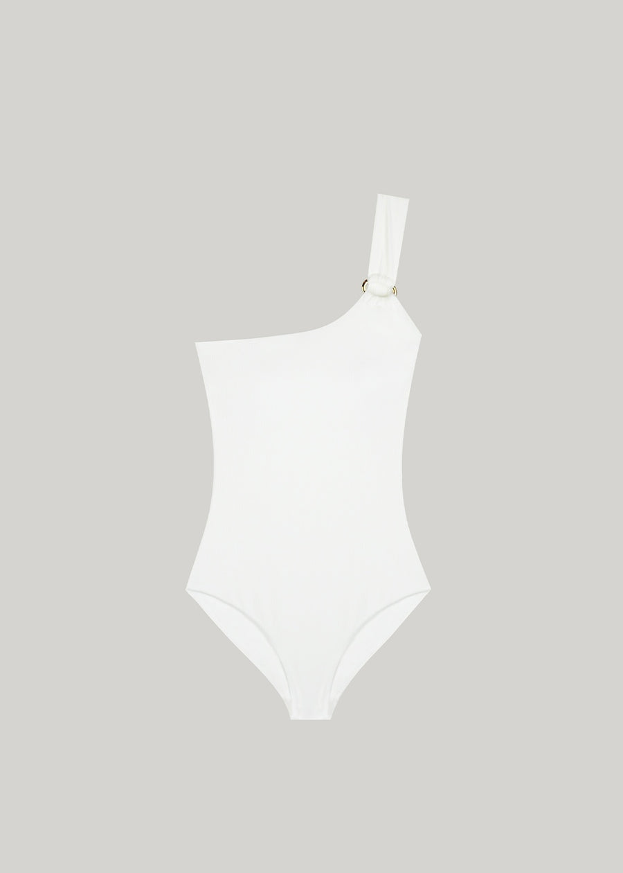 ELBORN | Sara One Shoulder Swim Suit (Ivory)