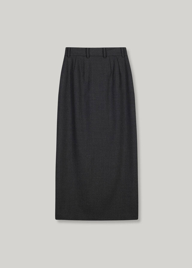 ELBORN | Dello Wool Long Skirt (Charcoal)