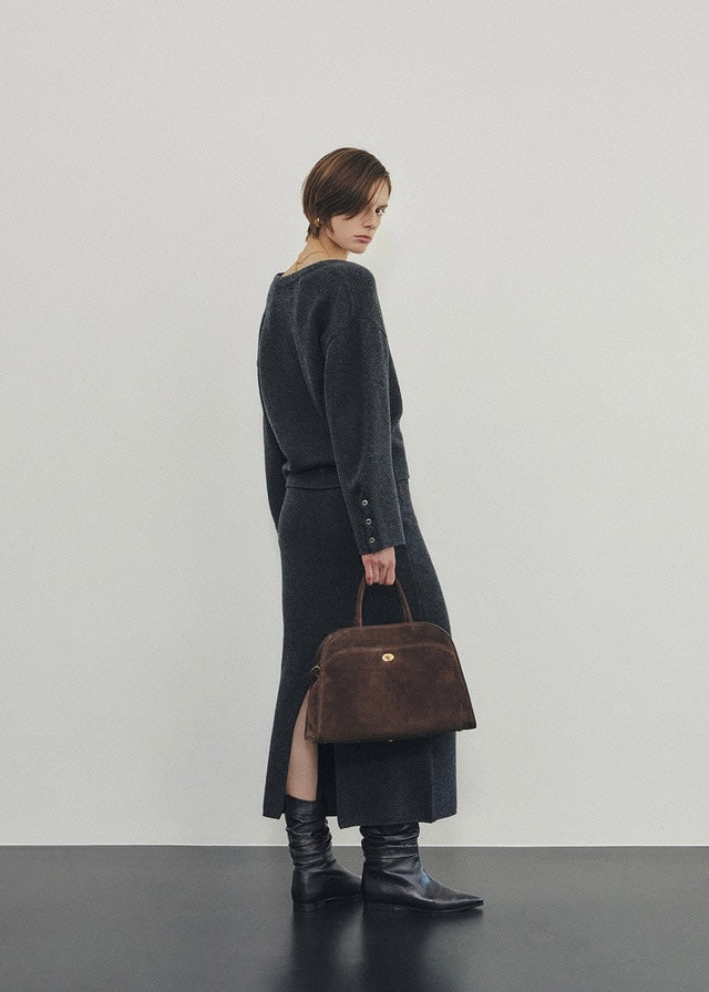 ELBORN | Elyra Wool Knit Skirt (Charcoal)