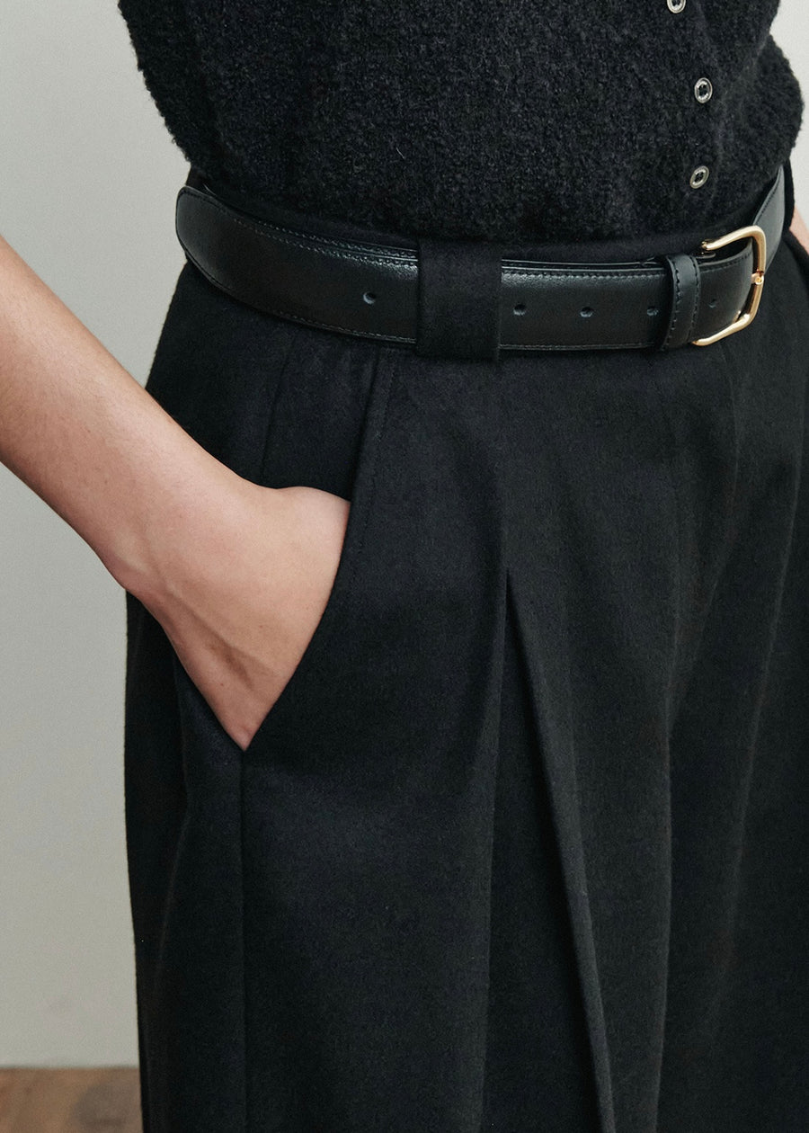 ELBORN | [LIMITED] Dearnley Wide Slacks (Black)