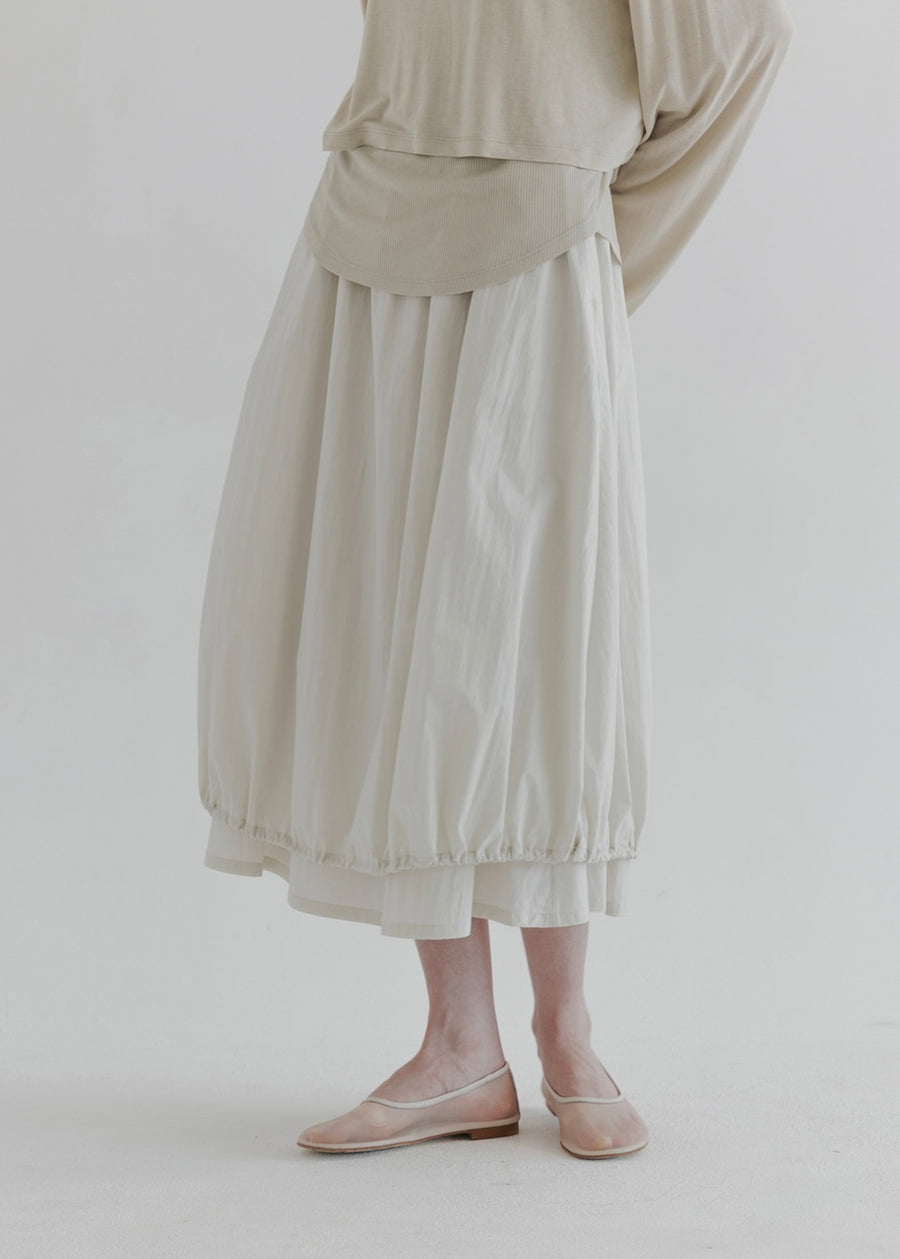 MOIA | String Double Skirt (Ecru)
