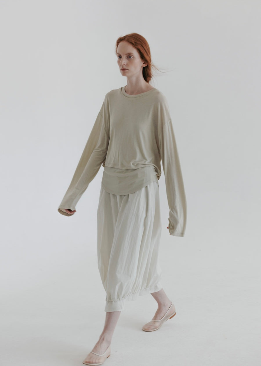 MOIA | String Double Skirt (Ecru)