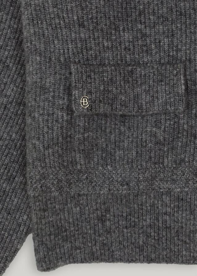 ELBORN | Dion Cashmere Knit Jacket (Charcoal)