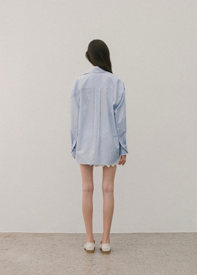 Elborn | Baron Over-Sized Shirt (Blue)