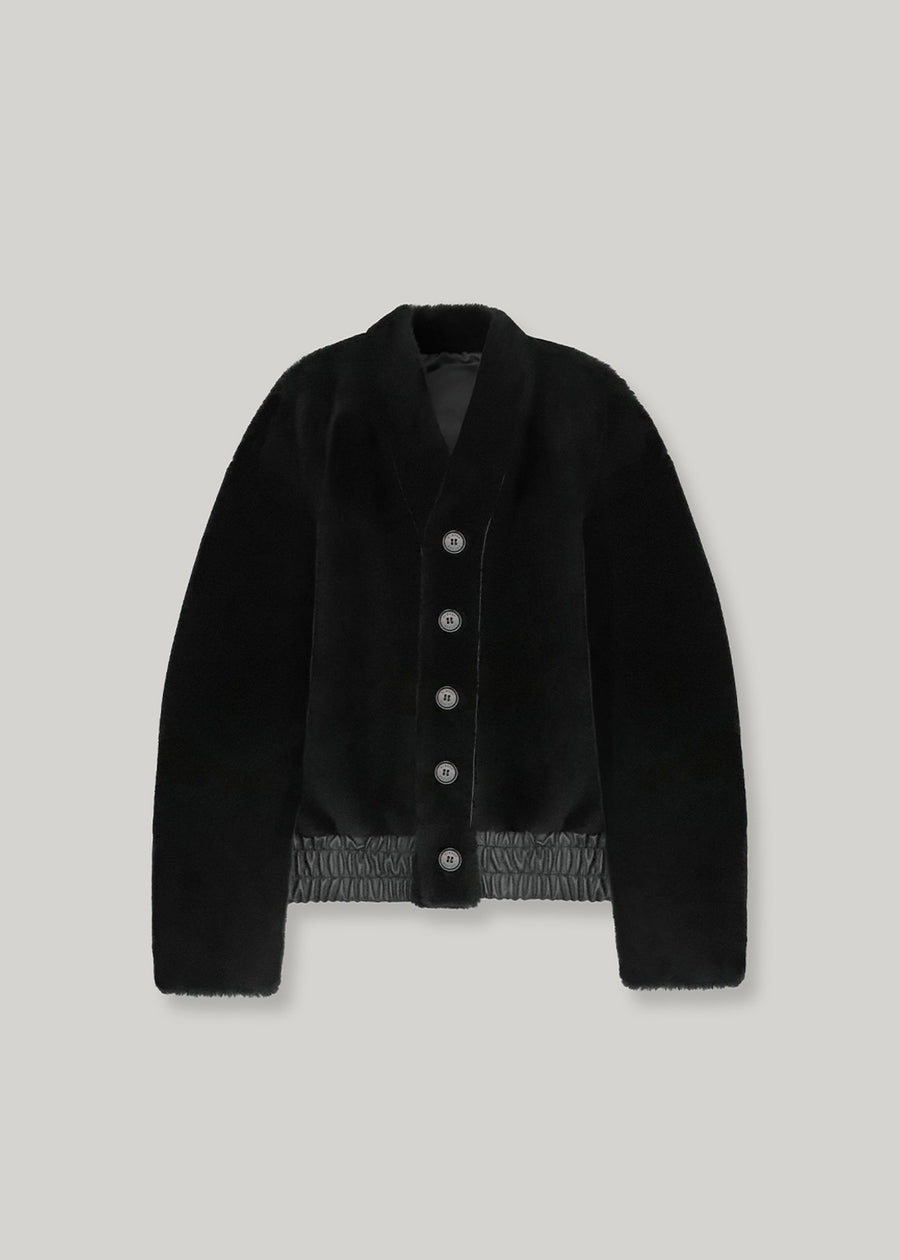 [1ST RE-ORDER] ELBORN | Denise Shearing Reversible Jacket (Black)