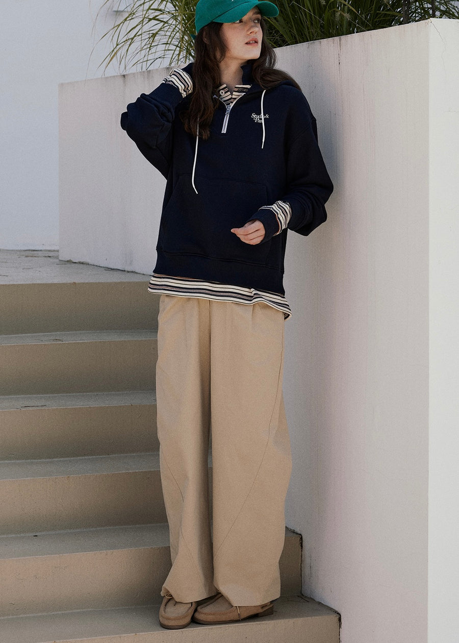 STUDIO & PARK | Half - Zip Hoodie (Navy)