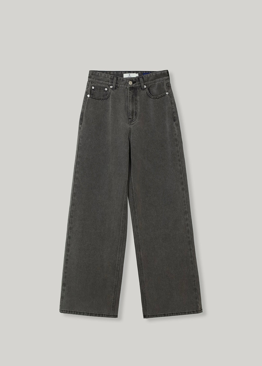 [3rd] ELBORN | Apollo Wide Denim Pants (Grey)