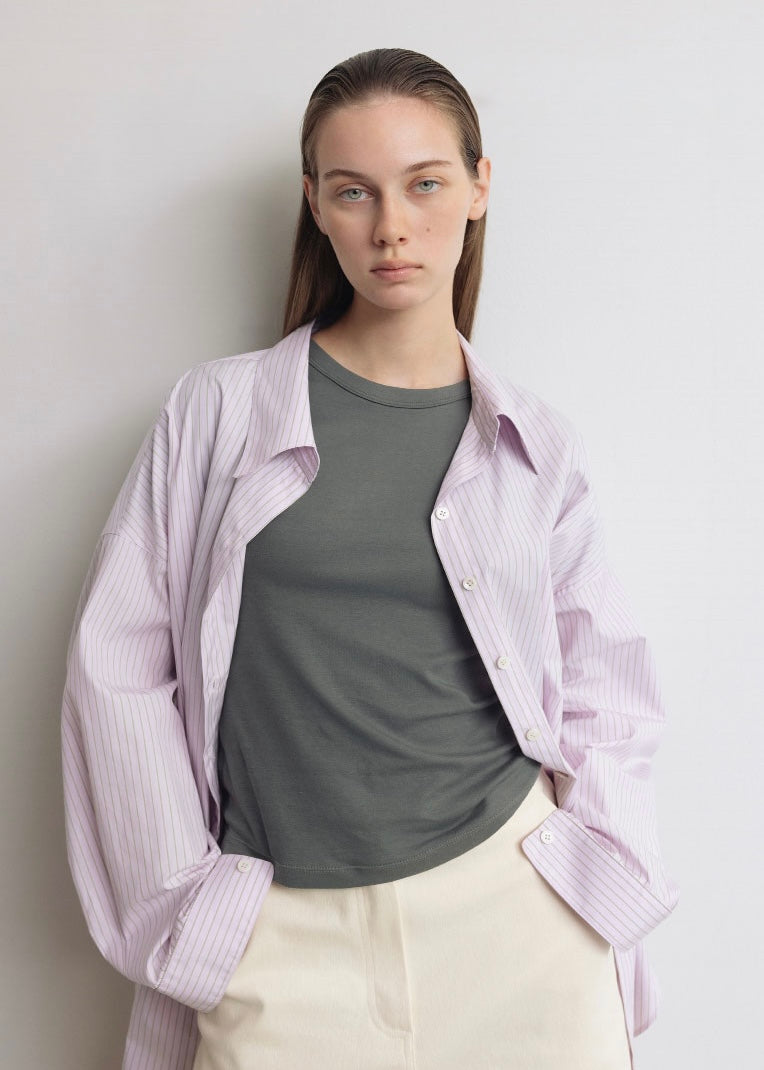 LEHA |  Cloit Oversized Shirts (Pink khaki)