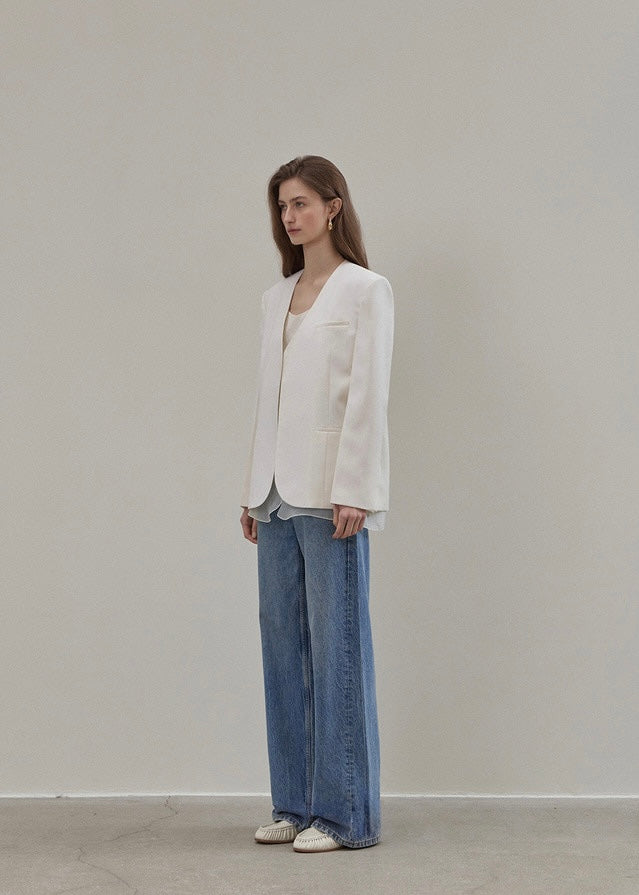 ELBORN | Brace Layered Wool Jacket (Ivory)