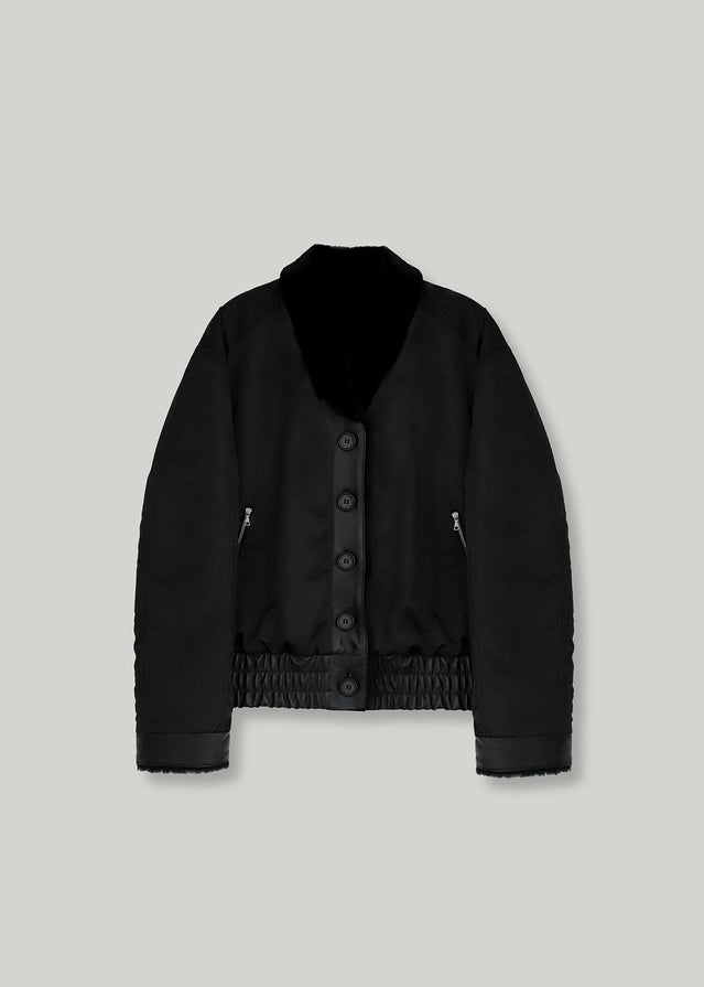 [1ST RE-ORDER] ELBORN | Denise Shearing Reversible Jacket (Black)