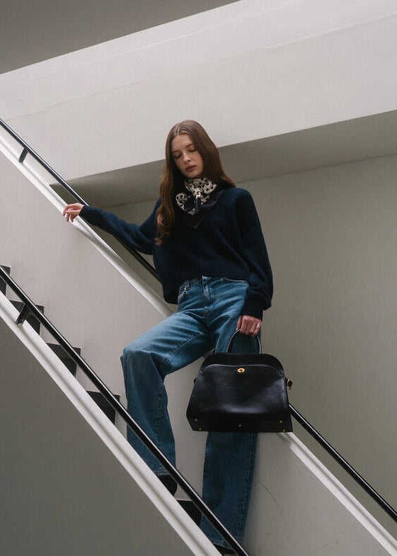 [4TH] ELBORN | Momet Leather Tote Bag (Black Leather) Expected ship to 05/19/2025