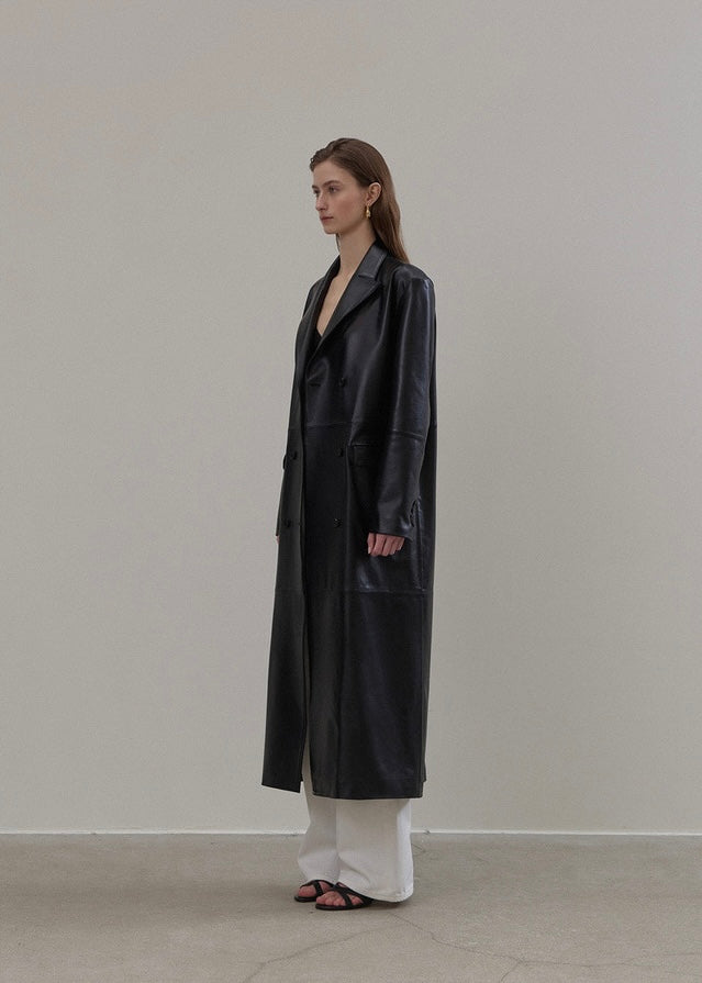 ELBORN | Kye Leather Long Jacket (Black)