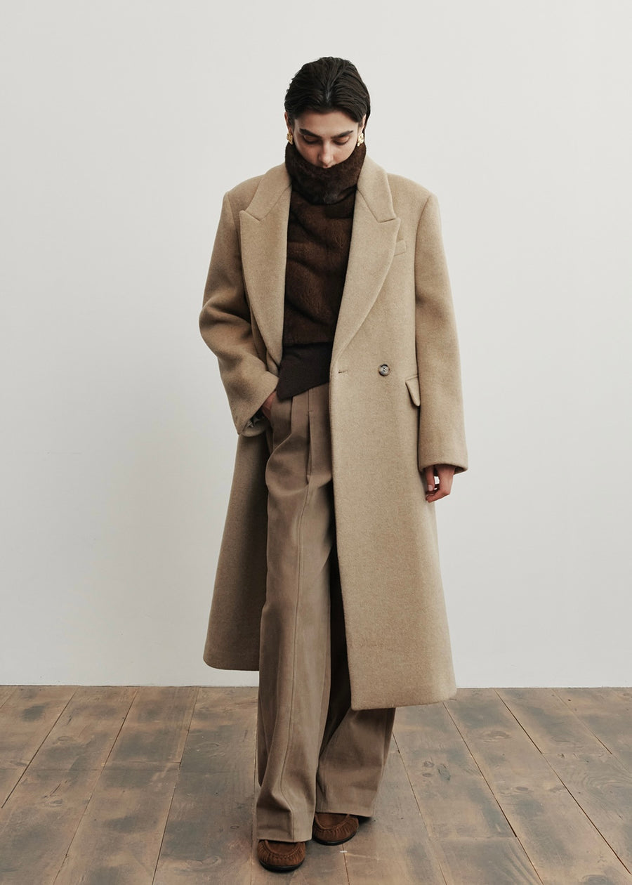 ELBORN | Gioia Wool Cashmere Coat (Beige) Expected ship to 12/12/2025