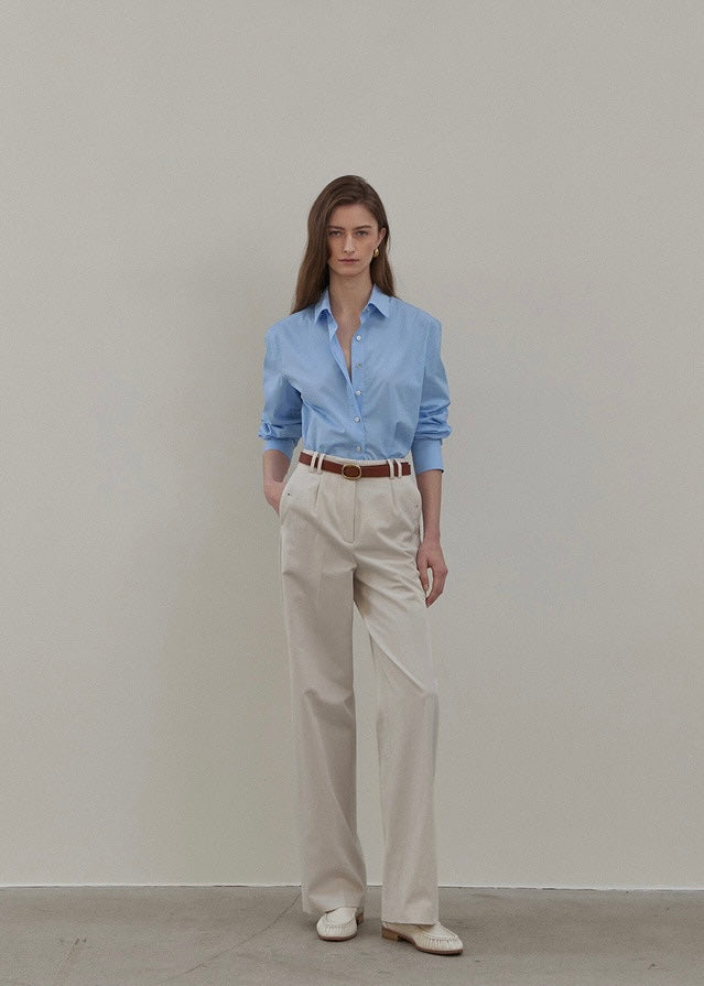ELBORN | Sandra Cotton Slacks (Stone)