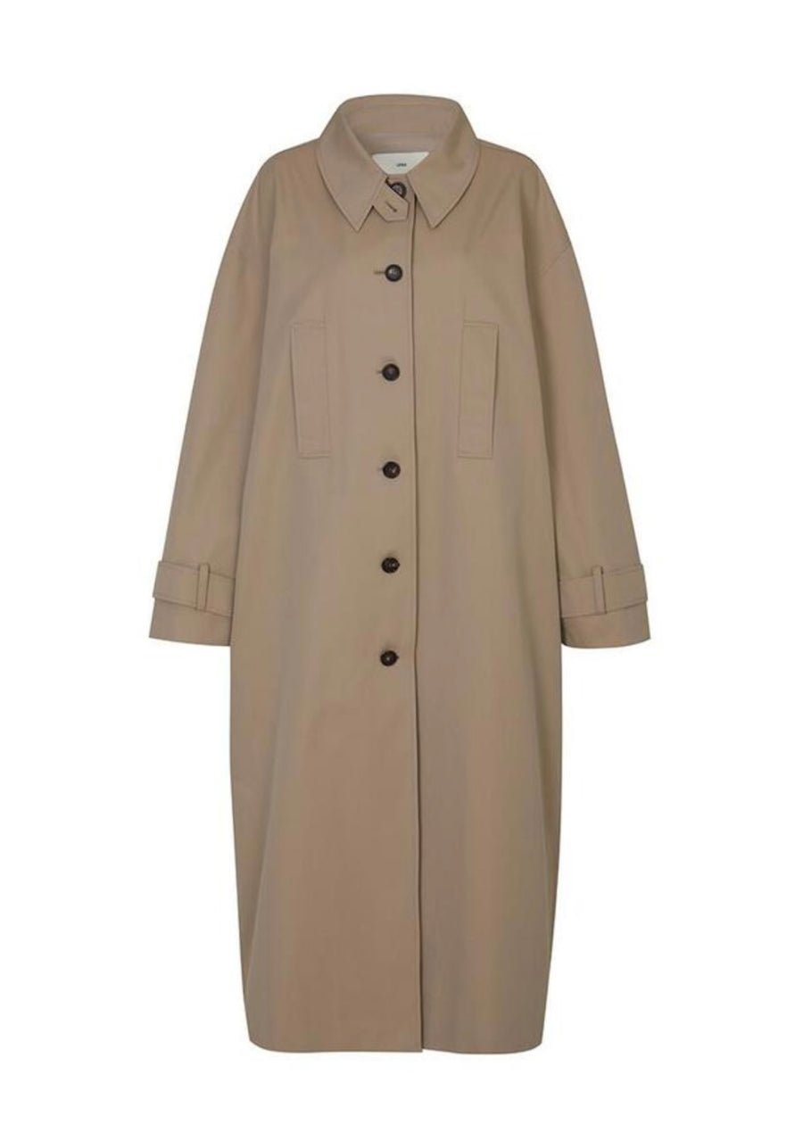LEHA | Maisie Oversized Scarf Detail  Trench Coat (Beige)