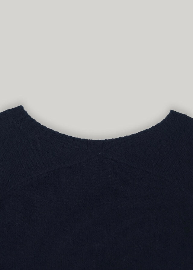 [2ND RE-ORDER] ELBORN | Melrose V-neck Cashmere Knit Top (Navy)