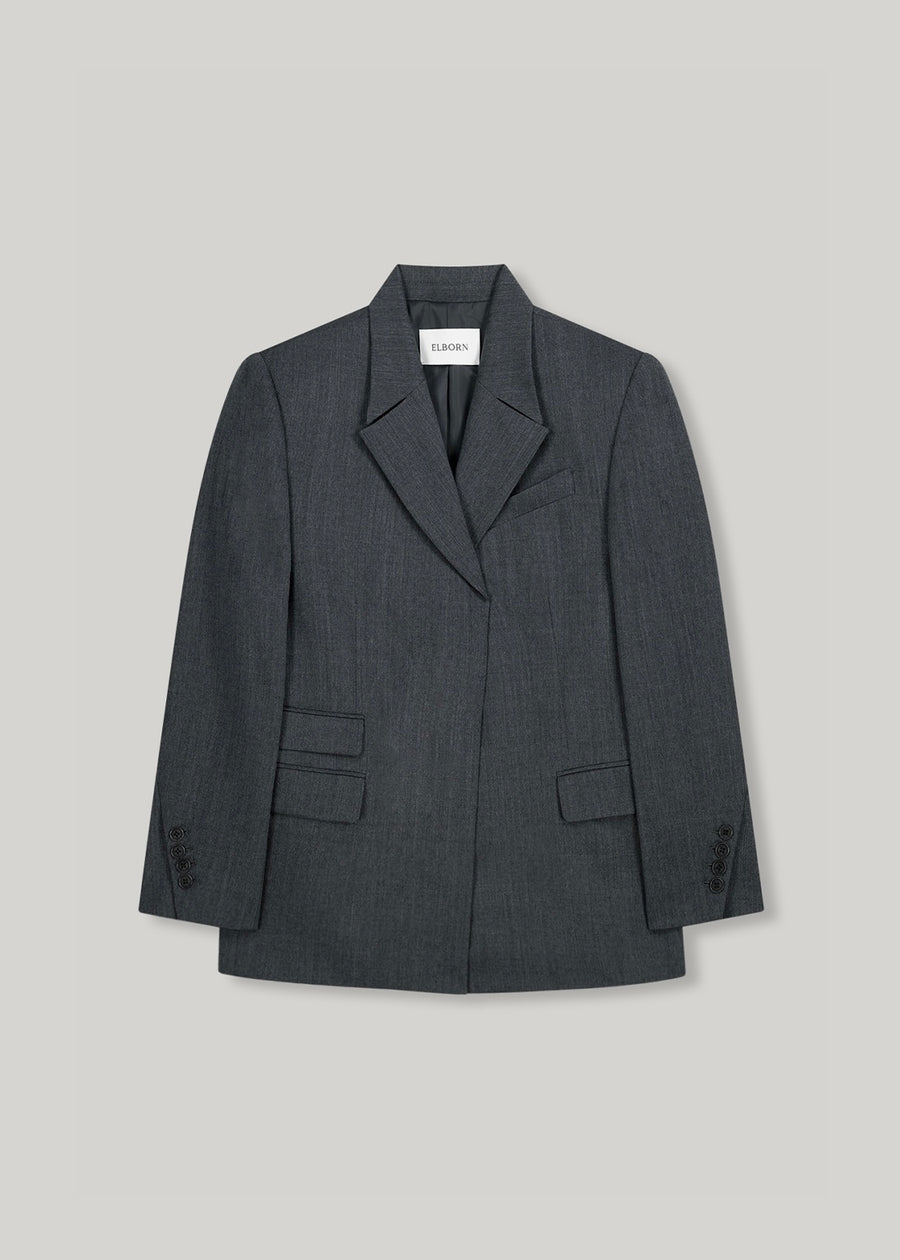 ELBORN | Marly Wool Single Jacket (Charcoal)