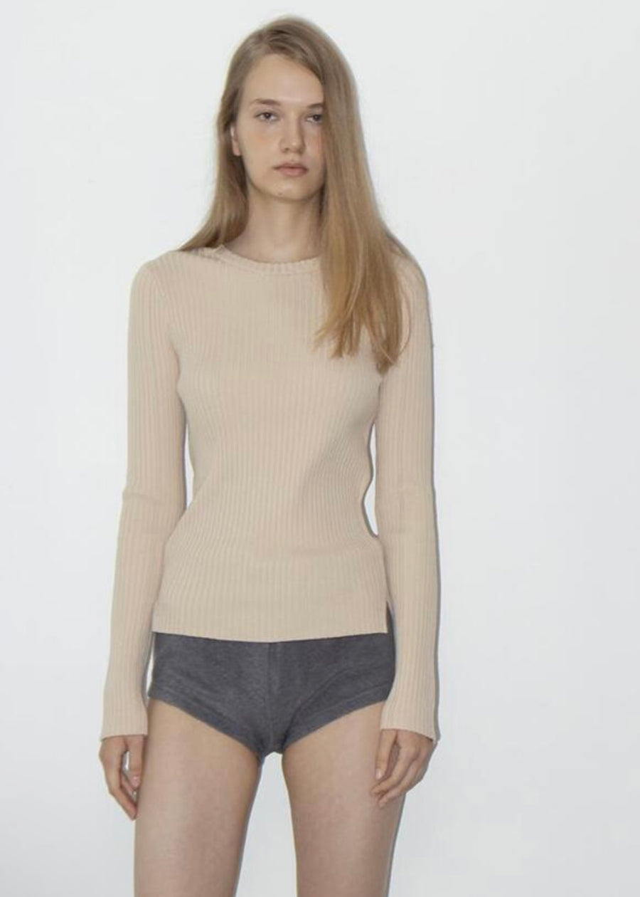 LEHA | Bex Butter Ribbed Knit (Light Beige)
