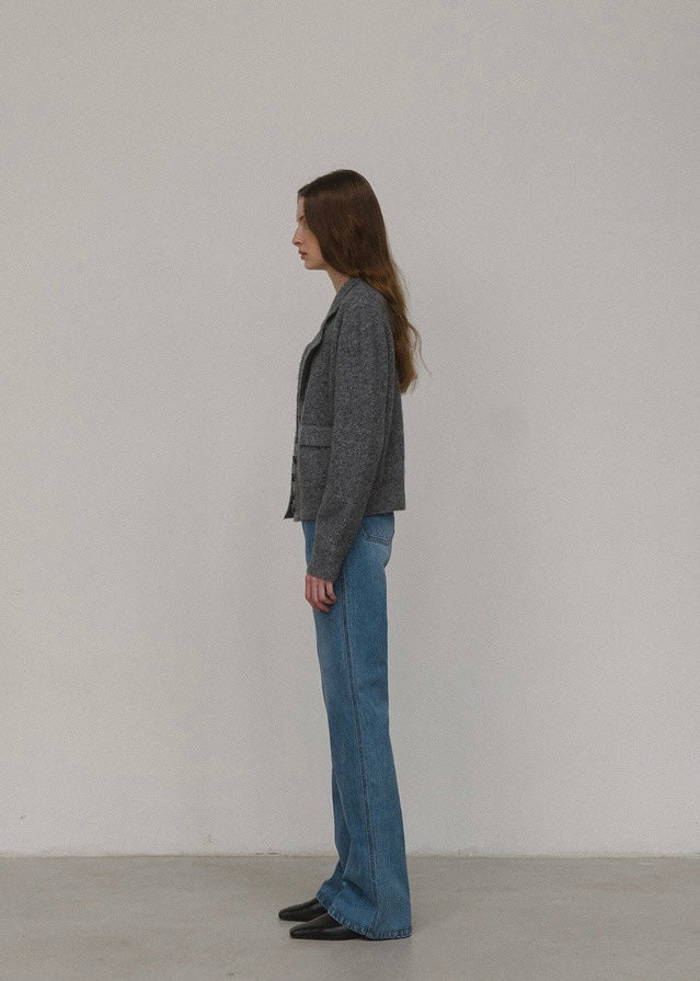 ELBORN | Dion Cashmere Knit Jacket (Charcoal)