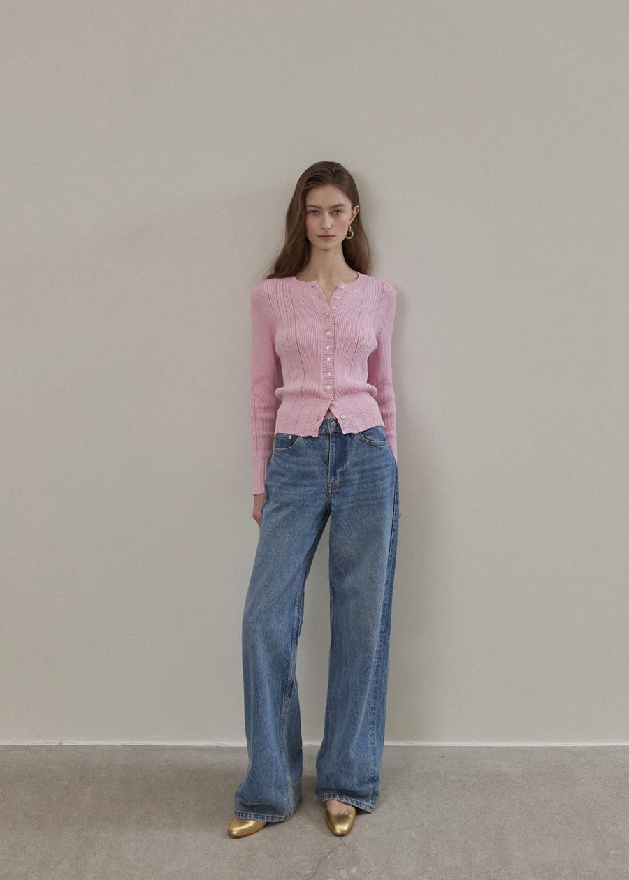 Elborn | Sage Knit Cardigan (Pink)