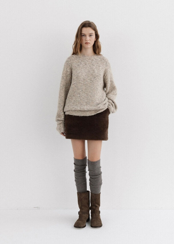 MOIA | Fur Skirt (Brown) Expected ship to 12/12/2025