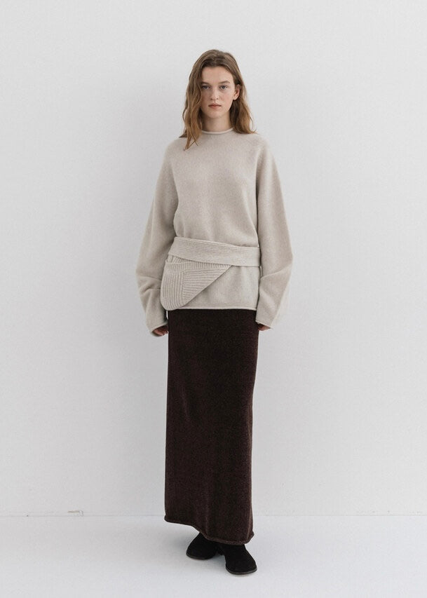 MOIA | Velvet Knit Skirt (Dust Cocoa) Expected ship to 12/12/2025