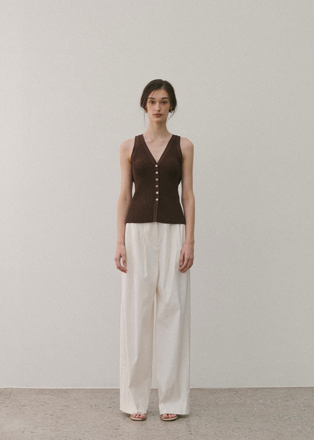 ELBORN | Marin Knit Vest Top (Brown)