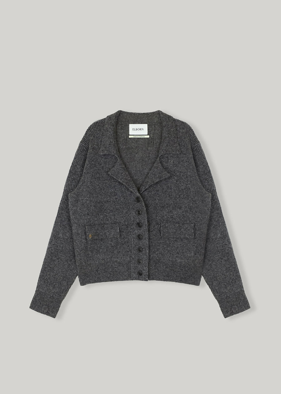 ELBORN | Dion Cashmere Knit Jacket (Charcoal)