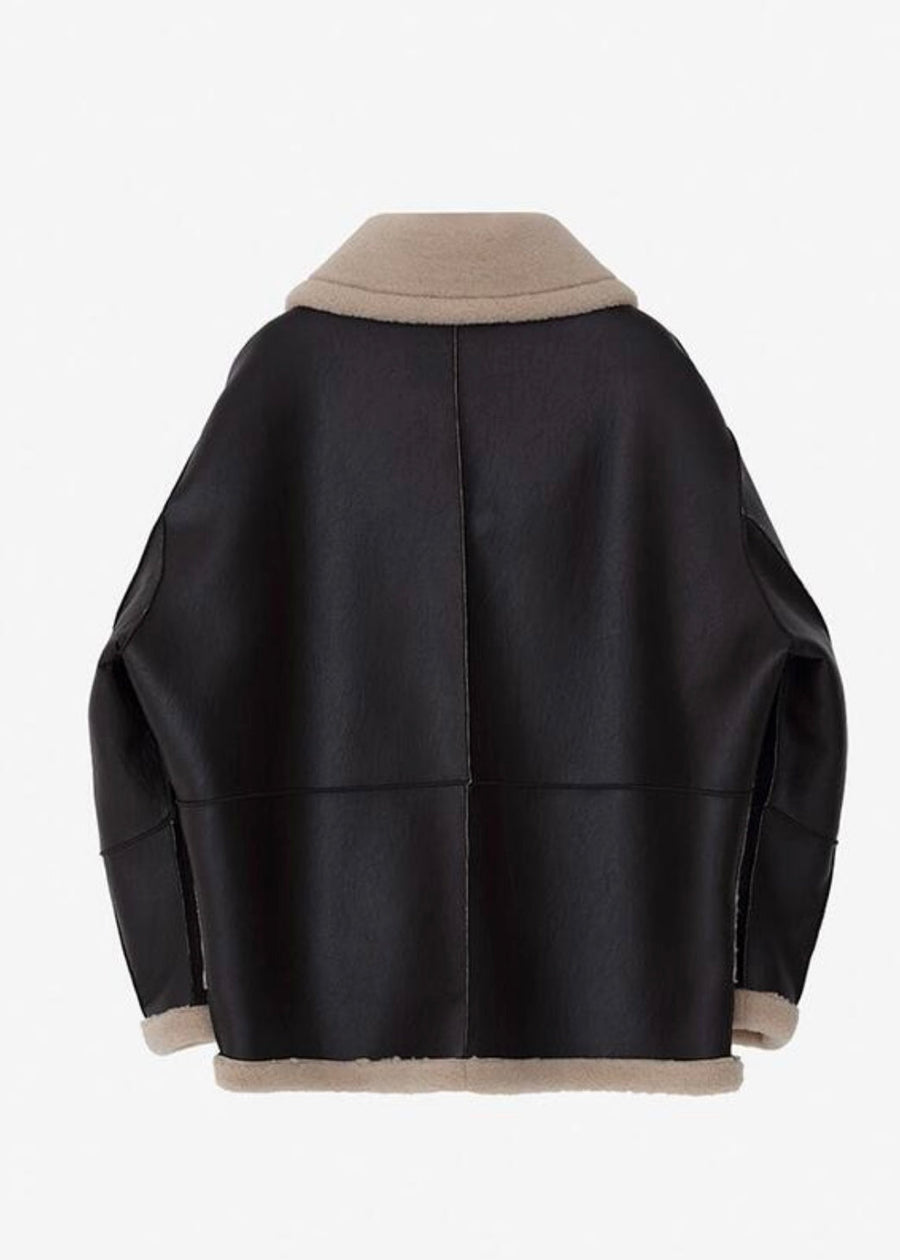 [PRE-ORDER] LEHA | Rosewood Reversible Shearling Jacket (Brown)