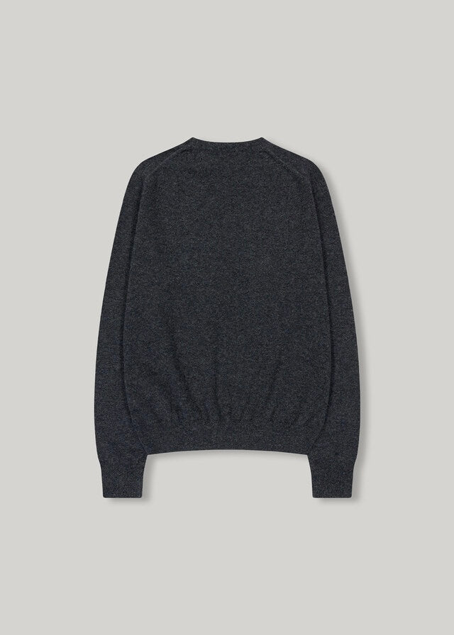 Elborn | Tiana V-neck Knit Top (Charcoal)