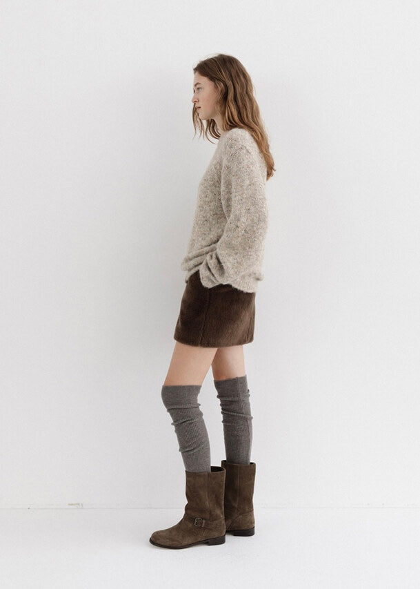MOIA | Fur Skirt (Brown) Expected ship to 12/12/2025