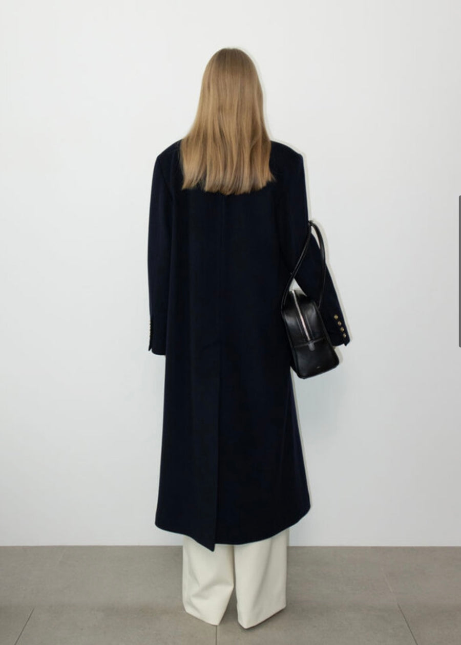 LEHA | Fonte Wool-Cashemere Blended Coat (Dark Navy)