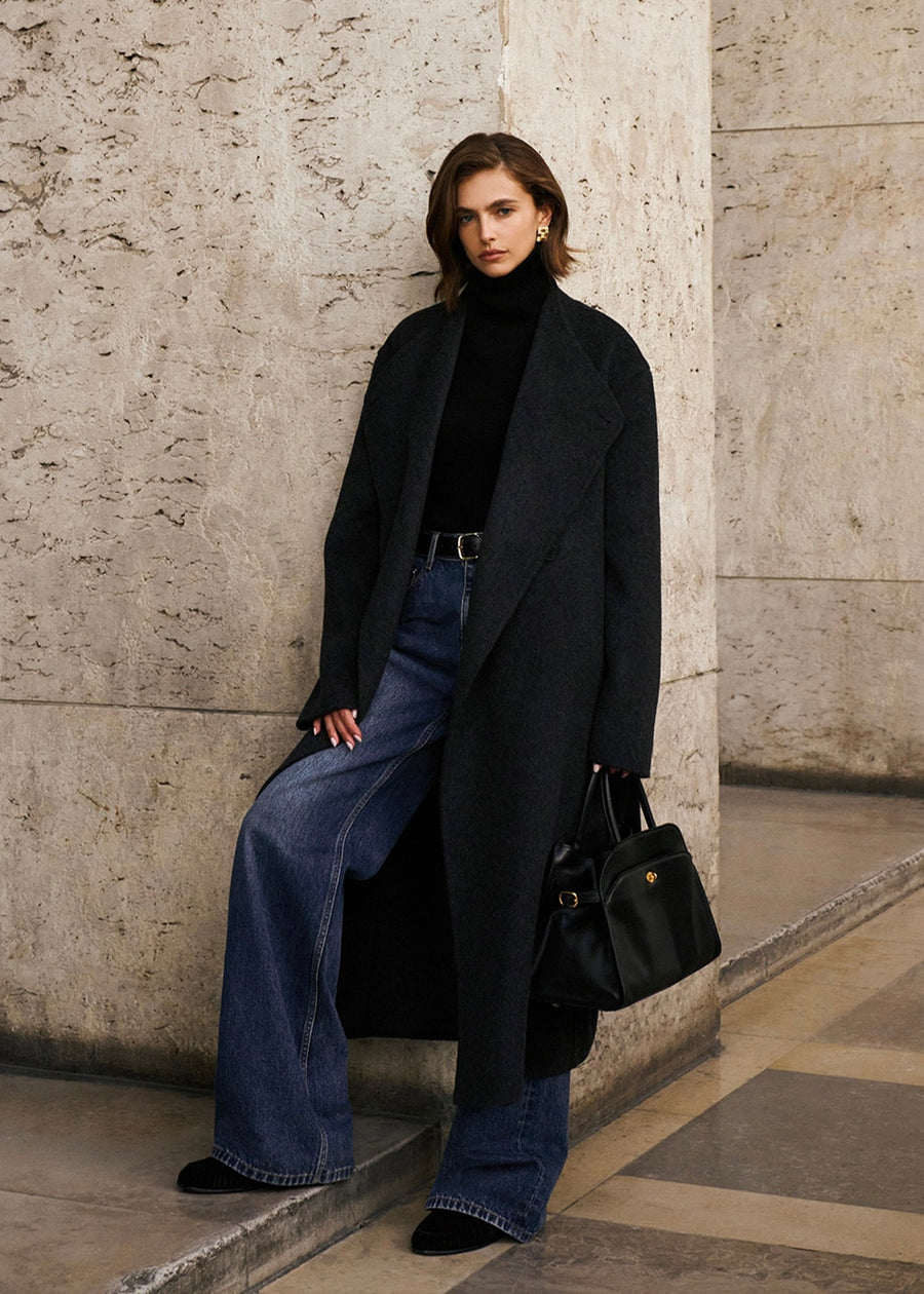 ELBORN | Tate Cashmere Hand-made Coat(Charcoal)