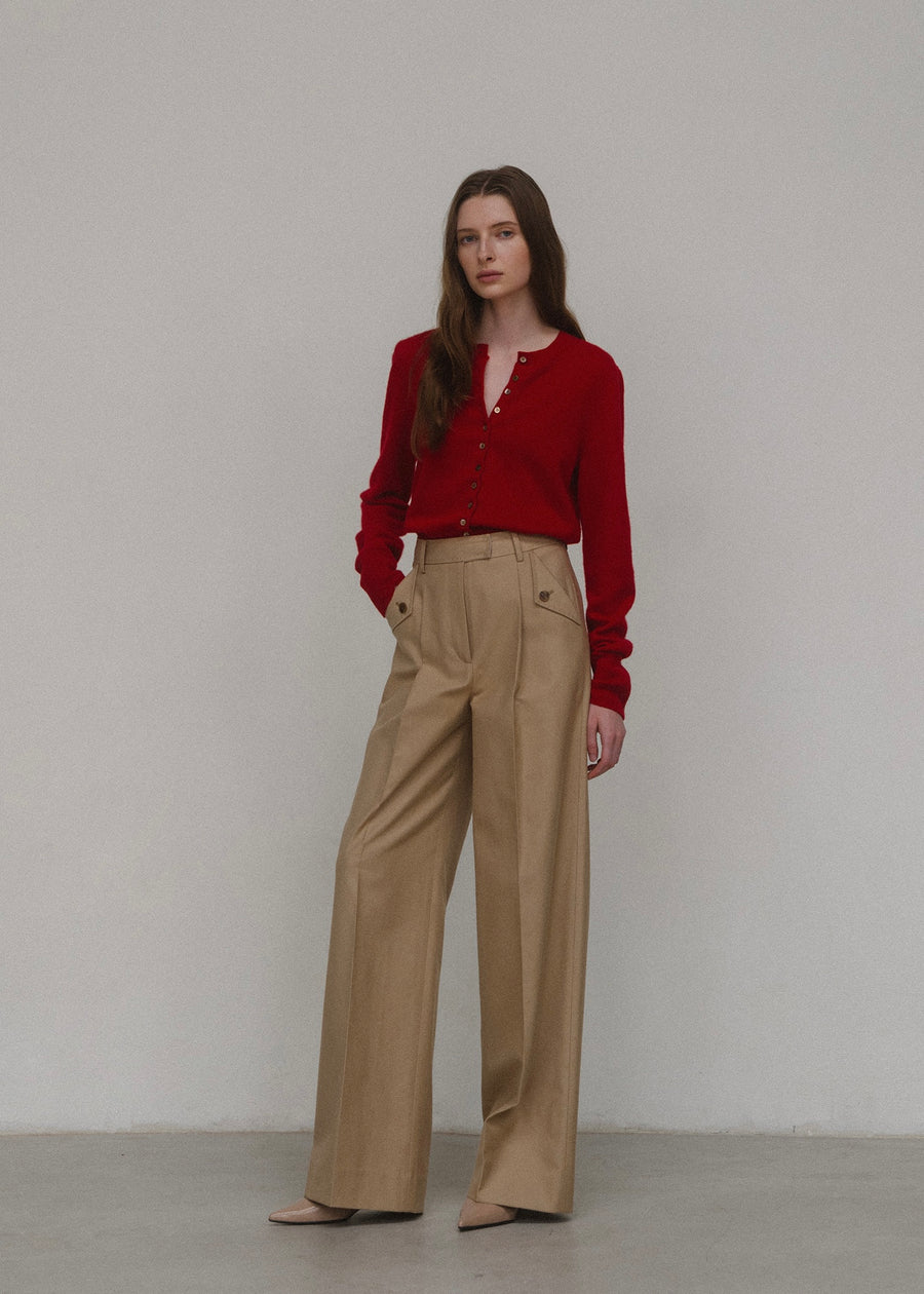 ELBORN | Harvey Cashmere Silk Cardigan (Red)